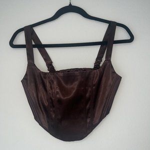 Coco Brown Silk Corset top